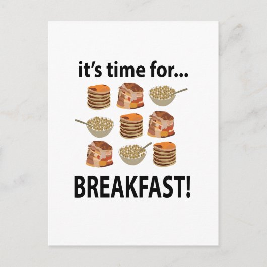 Carte Postale Petit Déjeuner Son Heure De Petit Déjeuner (Devant)