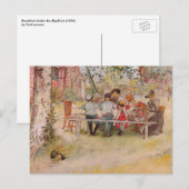Carte Postale Petit-déjeuner sous le big Birch par Carl Larsson (Devant / Derrière)