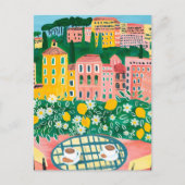 Carte Postale Petit déjeuner sur la terrasse, peinture de la vil (Devant)