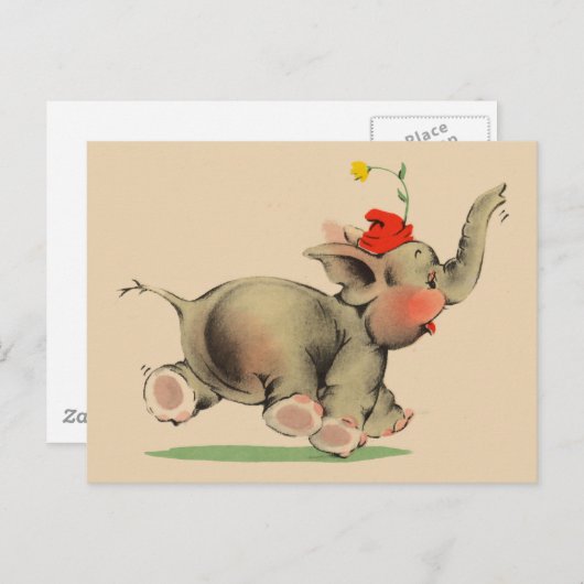 Carte Postale Petit éléphant (Devant / Derrière)