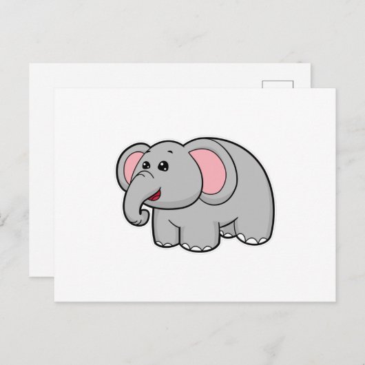 Carte Postale Petit éléphant (Devant / Derrière)