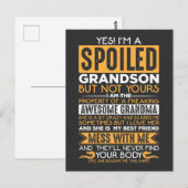 Carte Postale Petit-fils gâté grand-mère grand-enfant (Devant / Derrière)