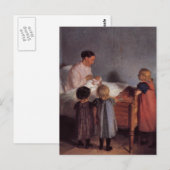 Carte Postale Petit frère beau art peinture mère enfant (Devant / Derrière)