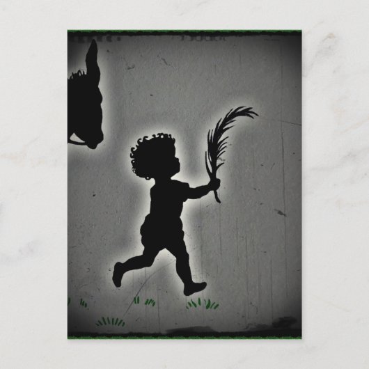 Carte Postale Petit garçon avec un Palm Frond (Devant)