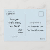 Carte Postale Petit garçon coeur bleu "aime-toi grand-mère" (Dos)