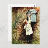 Carte Postale Petit garçon et lettre (Devant / Derrière)