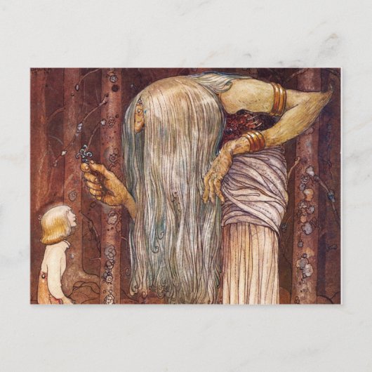 Carte Postale Petit garçon recevant Troll Herb (Devant)