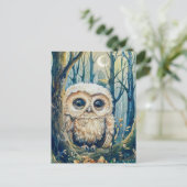 Carte Postale Petit hibou en Branche à Half Moon (Debout devant)