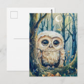 Carte Postale Petit hibou en Branche à Half Moon (Devant / Derrière)