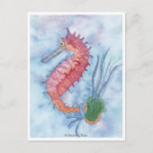 Carte Postale Petit Hippocampe Rose (Devant)