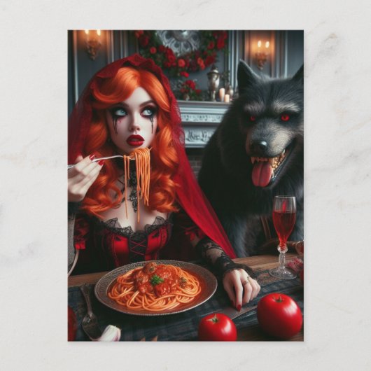 Carte Postale Petit Imaginaire rouge foncé (Devant)