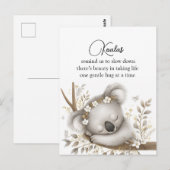 Carte Postale Petit koala endormi (Devant / Derrière)