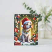 Carte Postale Petit lapin de Noël (Debout devant)