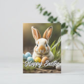 Carte Postale Petit lapin de Pâques Fluffy (Debout devant)