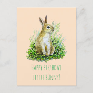 Carte Postale petit lapin joyeux anniversaire