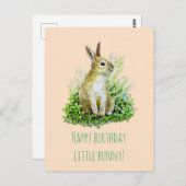 Carte Postale petit lapin joyeux anniversaire (Devant / Derrière)