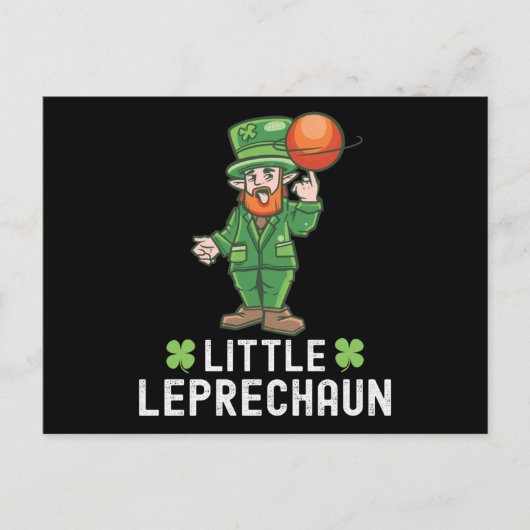 Carte Postale Petit Leprechaun - Basketball pour la Saint-Patric (Devant)