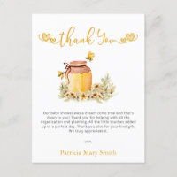 Petit Merci de Baby shower d'abeille à miel