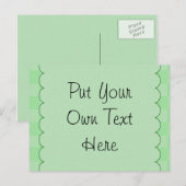Carte Postale Petit motif patchwork vert texturé (Devant / Derrière)
