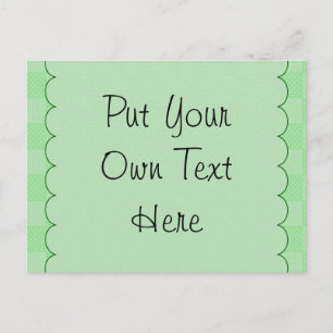 Carte Postale Petit motif patchwork vert texturé