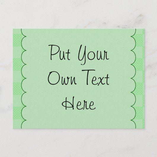 Carte Postale Petit motif patchwork vert texturé (Devant)