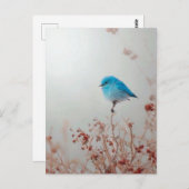 Carte Postale Petit oiseau bleu (Devant / Derrière)