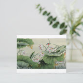 CARTE POSTALE PETIT OISEAU ET LOTUS VINTAGE JAPONAIS (Debout devant)