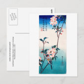 Carte Postale Petit Oiseau Sur Sakura Branche Hiroshige Art (Devant / Derrière)