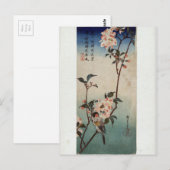 Carte Postale Petit oiseau sur une branche de Kaidozakura par Hi (Devant / Derrière)