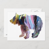 Carte Postale Petit Ours Abstrait Silhouette (Devant / Derrière)