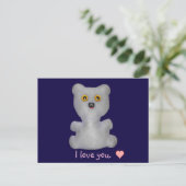 Carte postale : Petit ours en peluche t'aime (Debout devant)