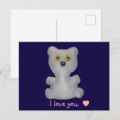 Carte postale : Petit ours en peluche t'aime (Devant / Derrière)