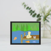 Carte Postale Petit ours sur le quai (Debout devant)