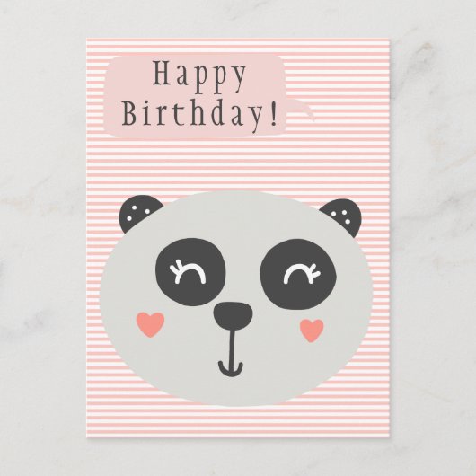 Carte Postale Petit Panda Mignon - Anniversaire Enfants (Devant)