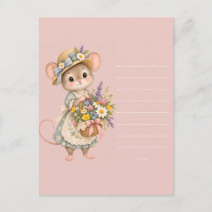 Carte Postale Petit Panier de Fleurs Sauvages de Souris