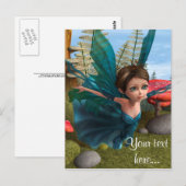 Carte Postale Petit papillon fée volant (Devant / Derrière)