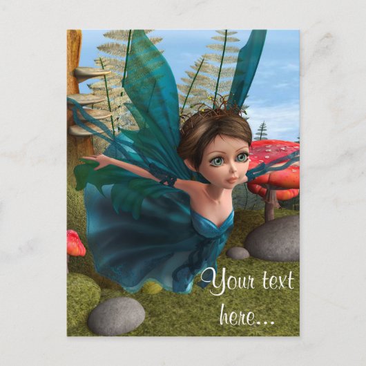 Carte Postale Petit papillon fée volant (Devant)