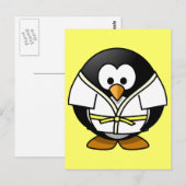 Carte Postale Petit pingouin de judo animé (Devant / Derrière)