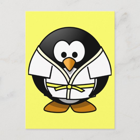 Carte Postale Petit pingouin de judo animé (Devant)