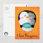 Carte Postale Petit Pingouin mignon (Devant / Derrière)