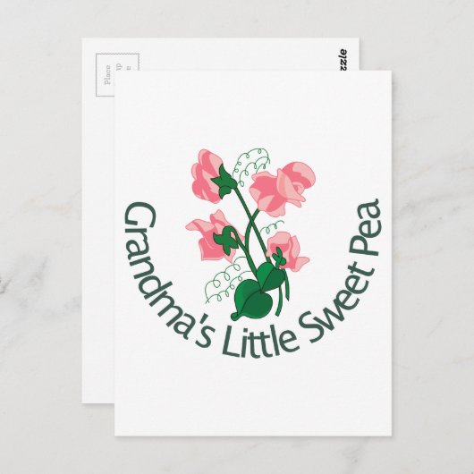 Carte Postale Petit pois doux de grand-mère (Devant / Derrière)
