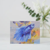 Carte Postale Petit poisson bleu Betta (Debout devant)