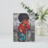 Carte Postale Petit Poulbot à la fleur (Debout devant)