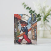 Carte Postale Petit Poulbot chef de cuisine (Debout devant)