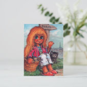 Carte Postale Petit Poulbot et chaton (Debout devant)