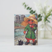 Carte Postale Petit Poulbot et petit chien (Debout devant)