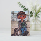 Carte Postale Petit Poulbot et son chien (Debout devant)