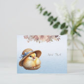 Carte postale Petit Poussin Ruban Bleu (Debout devant)