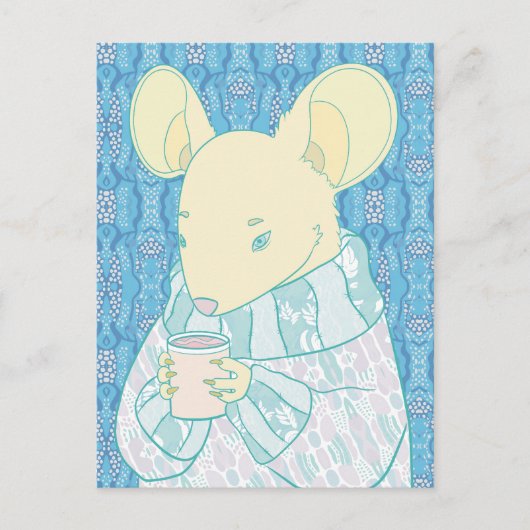 Carte Postale Petit Rat Confortable (Devant)