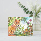 Carte Postale Petit Renard Et Tamia (Debout devant)